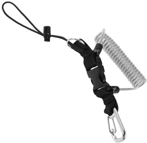Gogogmee Dragonne Caméra Plongée Rétractable avec Clip Acier Inoxydable Boucle Rapide Anti-perte Corde Spirale Ergonomique pour Appareil Photo Sous-marin