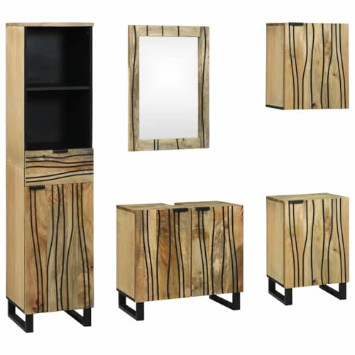 EMYRLXQW Möbelset – badrumsmöbler set – badrumsmöbler set med låda 5 st brun 38 x 33 x 160 cm