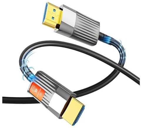 Cavo In Fibra Ottica Compatibile Con HDMI 2.1 8K 8K 60Hz 4K 120Hz HDR10+ HDCP EARC For HDTV, Laptop, Proiettore, TV Box PS4 PS5.(4K Grey Orange,2m)