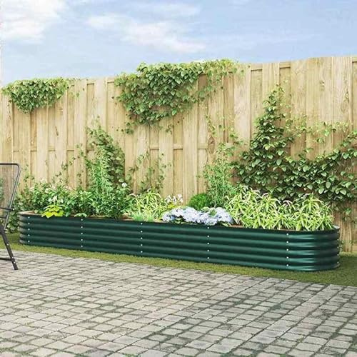 Trädgårdsbädd av stål 400 x 80 x 44 cm – robust rabatt för grönsaker, örter och blommor – perfekt för små trädgårdar och balkonger – väderbeständig och hållbar