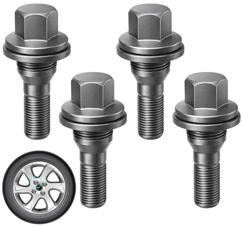 DUSEKI 4 Pezzi Dadi Ruota M12 x 1,25 mm Viti Ruota in Acciaio al Carbonio per Citroën C2 C3 C4 C5, Peugeot 206 207 208 308 407 1007 2008 3008 5008 OEM 9817024580 540567