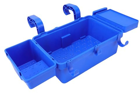 Fockety Cestino portaoggetti da Piscina, Accessori per Piscine Fuori Terra in PP Resistente alle intemperie con Interno spazioso portabicchieri e Ganci, per Giocattoli e Asciugamani