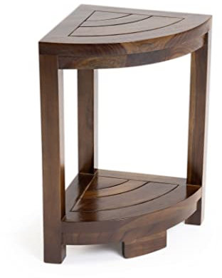 ALATEAK Wasserfester Holzhocker für Bad, Dusche und Wellness Komplett montiert Braun