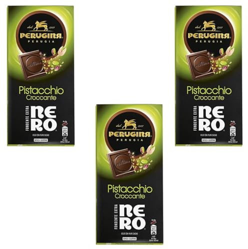 6x Nero Perugina Chocolate Negro Extra Italiano Con Pistacho 100g Barras