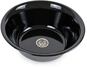 Edelstahl Spülbecken Camping Wohnmobil Caravan Spüle Waschbecken + Ablauf 280mm Dunkel Design (ad-ideen)