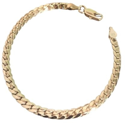 Bijouxia Armband Herren, englische Glieder, 18 cm x 4 mm, vergoldet 18 Karat