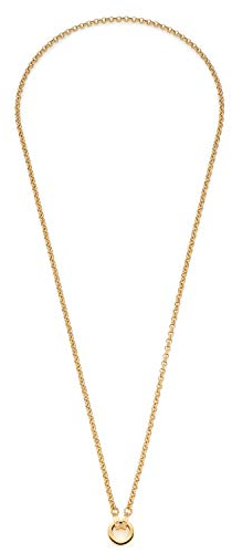 JEWELS BY LEONARDO Clip & Mix Paola Halskette aus Edelstahl, goldfarbene Erbskette, mittelllange Kette mit Edelstahlring, Damenschmuck, 018389