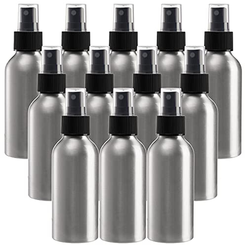 YOUEON 12 Pack 120 ml Fine Mist Spray Bottles Refillable Aluminum Empty Spray Bottle Reusable Bottles for Travel, Cosmetic Perfume, Toner, Face Spray, Essential Oil Storage