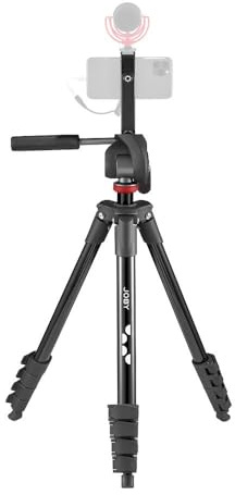 JOBY Compact Advanced Kit, Camera / Smartphone Tripod with 3-Way Head, Universal Quick Release Attachment ¼-20 , Smartphone Holder, Carrying Bag, DSLR, Mirrorless, Colour: Black, Capacity 3 Kg