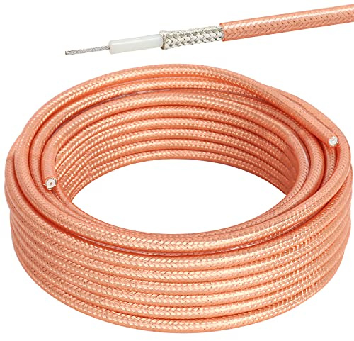 MOOKEERF Cavo coassiale RG400 30 piedi, bassa perdita M17/128 doppio schermo 50 ohm rf cavo coassiale cavo flessibile