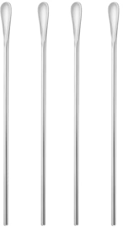 8.5Inch/21.8cm Coffee Stirrers Spoon,Silver Stainless Steel 304# Coffee Stir Sticks,Round Solid Long Handle Cocktail Beverage Iced Tea Stirring Stick,Drink Mixing Spoon,Set of 4