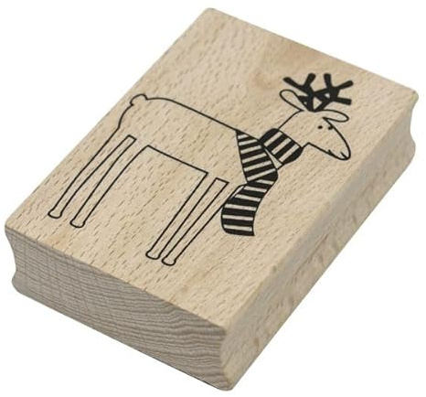 Artoz Stempel – Holzstempel – „Rentier“ – 70 x 50 mm – Motivstempel zum Kartenbasteln für Weihnachten, Einladungen, Grüße