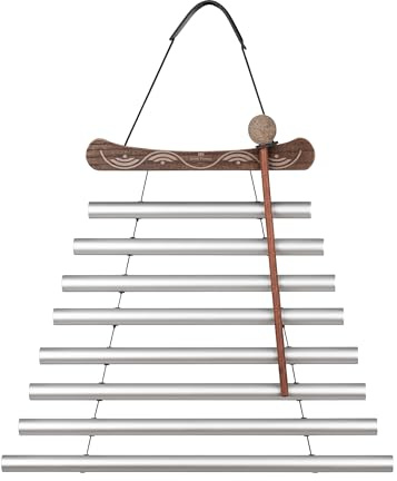 Sonic Energy Meditation Flow Chime, Cis Moll, Silber (MFC8CSHMIS) | 8 Töne, 440 Hz, 59,3x49 cm, 1010 g, inkl. Tasche, Samteinleger & Schlägel, Esche, Aluminium