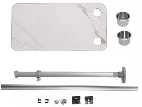 JCSRYD Wandtisch Klappbar RV-Klapptisch, Höhenverstellbares Tischbein für Wohnmobile, mit Aluminiumlegierungssatz, Abnehmbarer Tisch für Yachten, Wohnmobile, Wohnmobile (Color : Gray A, Size : Leg l