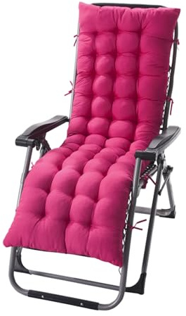 KMQRDZi Cuscino per Sedia a Sdraio da Giardino 155 x 48 x 8 cm - Imbottito in Finta Lino per Divano, Rattan e Chaise Lounge