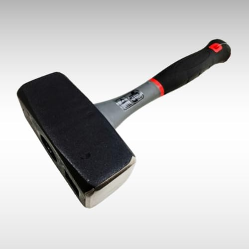 Dunnet Tools Marteau à tête robuste de 2 kg en acier au carbone trempé avec manche en bois