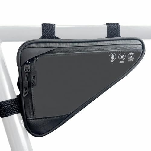Danuosie Bike Frame Bag 2L, Water Resistant Bicycle Triangle Storage Pouch, Slim Top Tube Pack for MTB Mountain Road Commuter Cycling, Under Seat Gear for Phone Tools Accessories