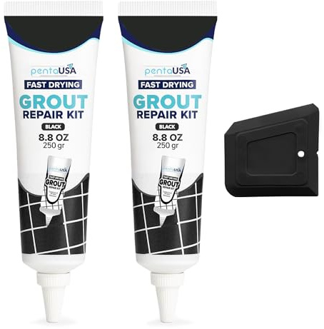 Grout - (2 Pack) Ready Mixed Tile Grout Reviver, Fast Drying & Anti Mould | Ideal for Bathroom, Shower and Kitchen - 500g