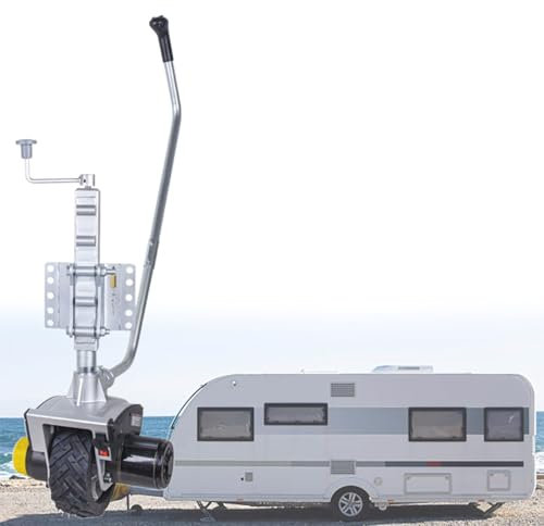 Cric de Remorque, Cric de Remorque de Bateau avec Roue de 210 mm, Support Pivotant Robuste, Cric de languette Pivotante Boulonnée, Capacité de 2 722 kg (6 000 lb),pour Déplacer une Remorque