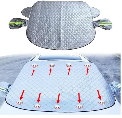 ZWBC Frontscheibenabdeckung für VW T6 T5 Multivan/Caravelle/Transporter 2016-2023, Sonnenschutz Frontscheibe Abdeckplane Abdeckung Frostschutzfolie 9 Magnet UV Schutz Frost,A/148 * 116cm