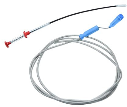 Set di 2 Pulitori per Scarico a Spirale in Acciaio Inox, Lunghezze 3m e 0,6m, per la Pulizia Profonda dei Tubi, con Punta a Trapano per Rimozione Intasamenti,sonda sturatubi robusto e durevole