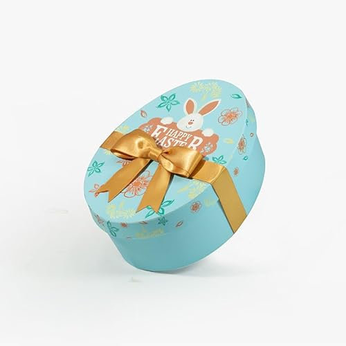 ZBORAVPIX Boxes with Lid for Gifts Packaging, Blue Easter Egg Shaped Gift Box, Stackable Blue Ester Egg Present Box with Lid