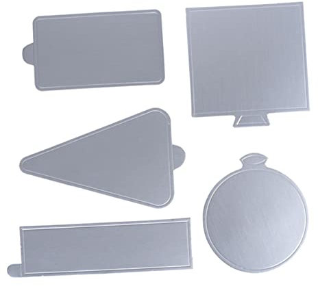 Ciieeo 100pcs Silver Mousse Tray Cake Display Base Disposable Cardboard Serving Mats for Cupcakes Pastries and Slices for Weddings Parties and Bakeries