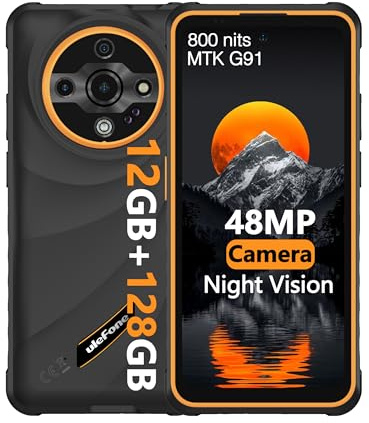 Ulefone Armor X31 Smartphone Incassable, 12Go+128Go/SD 2To, MTK G91, IP68 Antichoc 6050mAh, 48Mpx+20Mpx Vision Nocturne, Android 14 Téléphone Portable, 90 Hz 6,56 HD+ Dual SIM 4G débloqué, NFC, Jaune