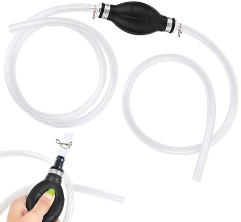 2m Syphon Pump, Car Manual Fuel Extraction Hose, Oil Extractor, Hand Fuel Siphon Pump Kit Portable Water Pump with 2 Durable PVC Hoses for Cars Fish Tanks Boats Gasoline Gas Petrol Diesel Transfer