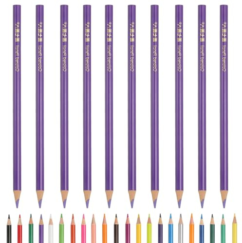 PATIKIL Buntstifte, Lila Farbstifte Mit Ölbasierten Minen Kunst Skizzenbuch Zubehör Für Erwachsene Malbücher Künstler Anfänger Zeichnen Skizzieren, 10 Stück
