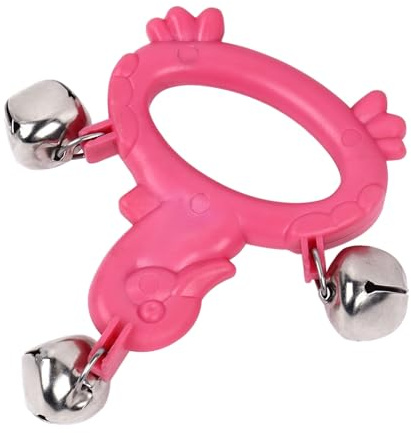 POENVFPO Hand Jingle Bell Shaker, Plastic Percussion Instrument for Parties and Performances, Compact Musical Rattle with Crisp Sound (W211 Rose Red)