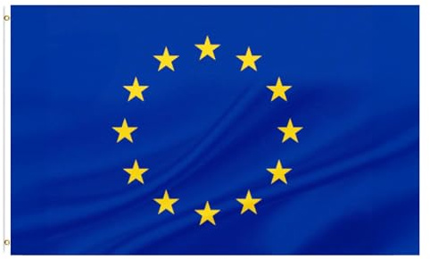 Drapeau de l'Union européenne • Drapeau national haut de gamme 90 x 150 cm avec œillets en laiton Pour l'intérieur et l'extérieur Résistant aux intempéries et 100% polyester - Idéal pour tous