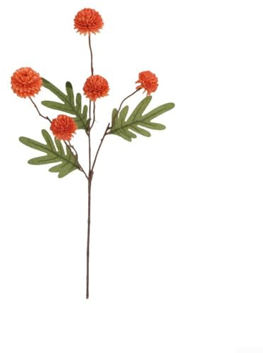 FACAIIO Künstliche Blumen aus Kunstseide, Mini-Chrysanthemen mit Drahtstielen, Orange, Blau, Lila, für Hochzeitssträuße und DIY-Dekoration, 6 Stück