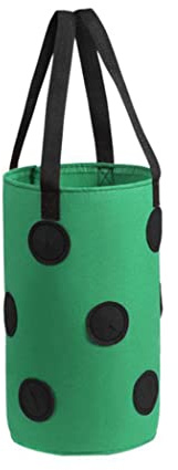 Hbbgdiy Hängende Pflanztasche, Erdbeer-Wachstumstasche, Behälter aus atmungsaktivem Stoff, 13 Löcher mit Griffen für Obst, Blumen, Gemüse, Grün