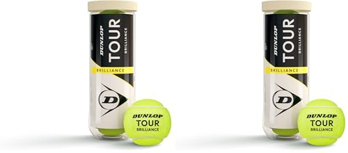 DUNLOP Pelota de Tenis Tour Brilliance: para Todas Las Superficies (3 Pelotas) (Paquete de 2)