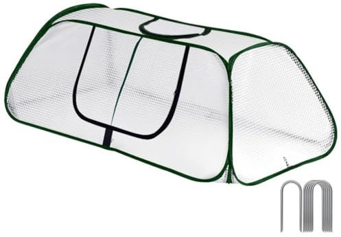 Copertura per serra in polietilene con porta a cerniera arrotolabile, 115 x 50 x 45 cm, per aiuole e piante da interni