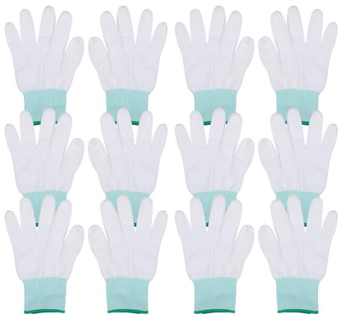 Veemoon PU Coated Finger Gloves 10 Pairs Labor Protection Gloves for Mechanics Non-Slip Industrial