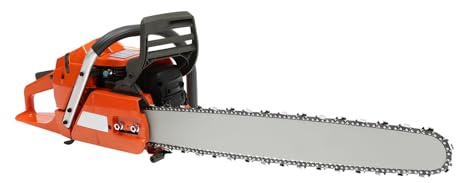 Motosierra de gasolina, motosierra de gasolina, 65 cm³, cilindrada, motosierra, sierra de árbol, sierra para el cuidado de árboles, 58 cm de longitud de corte, para cosecha de madera, corte de madera