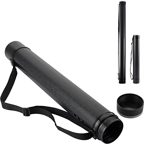 DEWEL Teleskop Posterrolle A0, Transportrolle Zeichenrolle, 63–107cm, Köcher für Bilder Poster und Flipchart Papier, Länge und Tragegurt verstellbar Kunststoff Zeichnungen 1 Stück