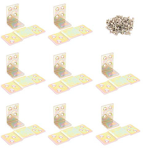 Packung mit 8 NUZAMAS Bed L-Halterungen, Schwerlast-Bettscharniere, Verbindungselement für Betteckenbefestigungen, Befestigung der Bettrahmen-Hardware-Halterungen