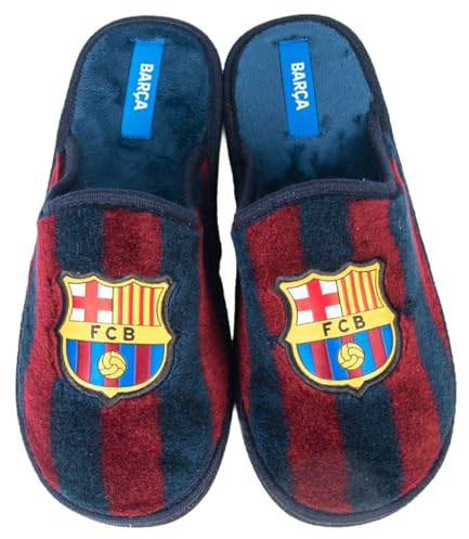 MARPEN SLIPPERS Zapatillas Para Casa Hombre Barcelona FC Oficiales – Zapatos Pantuflas Hombre Unisex Antideslizantes, Suela EVA Flexible, Lavables - Talla 36