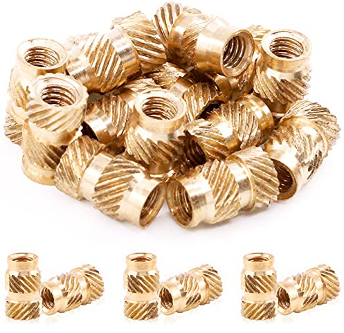 Mardatt Lot de 60 inserts filetés en laiton M4 x 10 x 6 pour inserts en plastique en laiton pour impression 3D