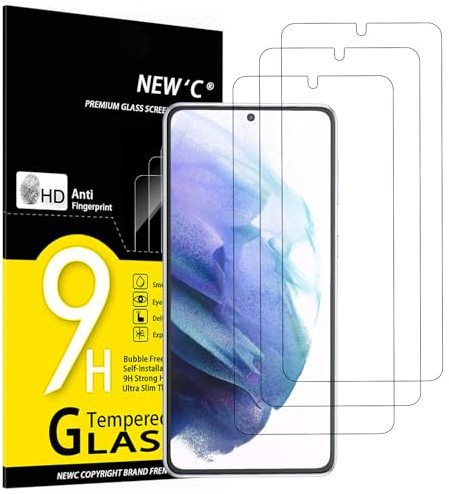 NEW'C 3 Stück für Samsung Galaxy S21 Plus / S21+ 5G für Panzerglas (6,7 Zoll), Kratzfester Displayschutz, Blasenfrei – Nicht Kompatibel mit Samsung Galaxy S21