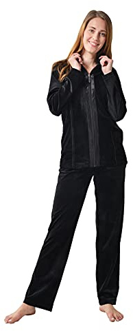 RAIKOU Damen Hausanzug Velours Nicki Freizeitanzug Trainingsanzug Jogginganzug Schlafanzug mit Reißverschluss umschlossen von Satin, Freizeit Zweiteilige Set Oberteil und Hose