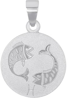 Amor Motivanhänger 925 Sterling Silber Unisex Damen Herren Anhänger, Silber, Fische, Kommt in Schmuck Geschenk Box, 2028058