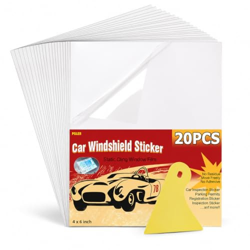 PSLER Aplicador de Parabrisas Soporte Transparente para Ventana Adhesiva para Coche Película Adhesiva Estática para Ventana para Cars 20PCS 4 x 6 inchVinilo Adhesivo Estático