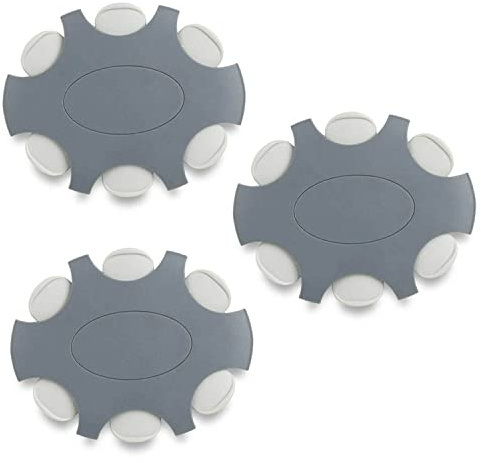 JB White 18 Pieces ProWax Wax Guards for Hearing aids Suitable for Oticon | and Bernafon Speakers, 3X Dispenser disks with 6 Tools and 6 Filters, Gray