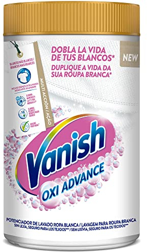 Vanish Oxi Advance - Quitamanchas Multibeneficio Y Blanqueador Para Ropa Blanca, En Polvo, Sin Lejía, 1,2kg