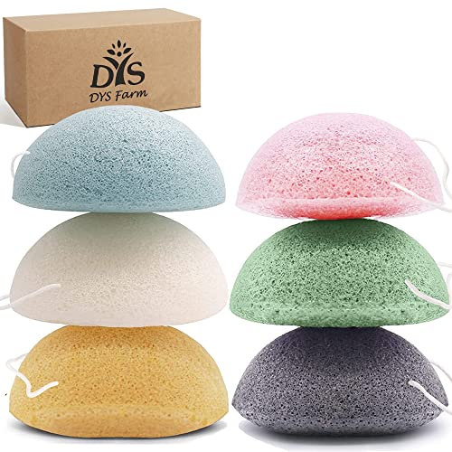 Konjac Facial Sponge Set for Gentle Face Exfoliating Cleansing Bamboo Charcoal Konjac Face Sponge for Washing Face Body