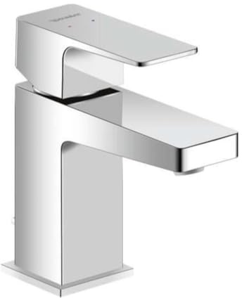 Duravit Manhattan Waschtischarmatur, Größe S (Auslauf Höhe 76 mm), wassersparende Waschbecken Armatur (MinusFlow), Wasserhahn Bad mit Zugstangen-Ablaufgarnitur, Armatur Waschbecken, Chrom